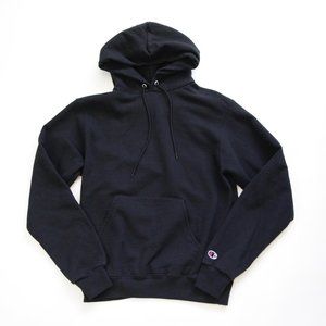 Champion Eco Authentic Black Kangaroo Hoodie Sweatshirt, Adult Men's Small